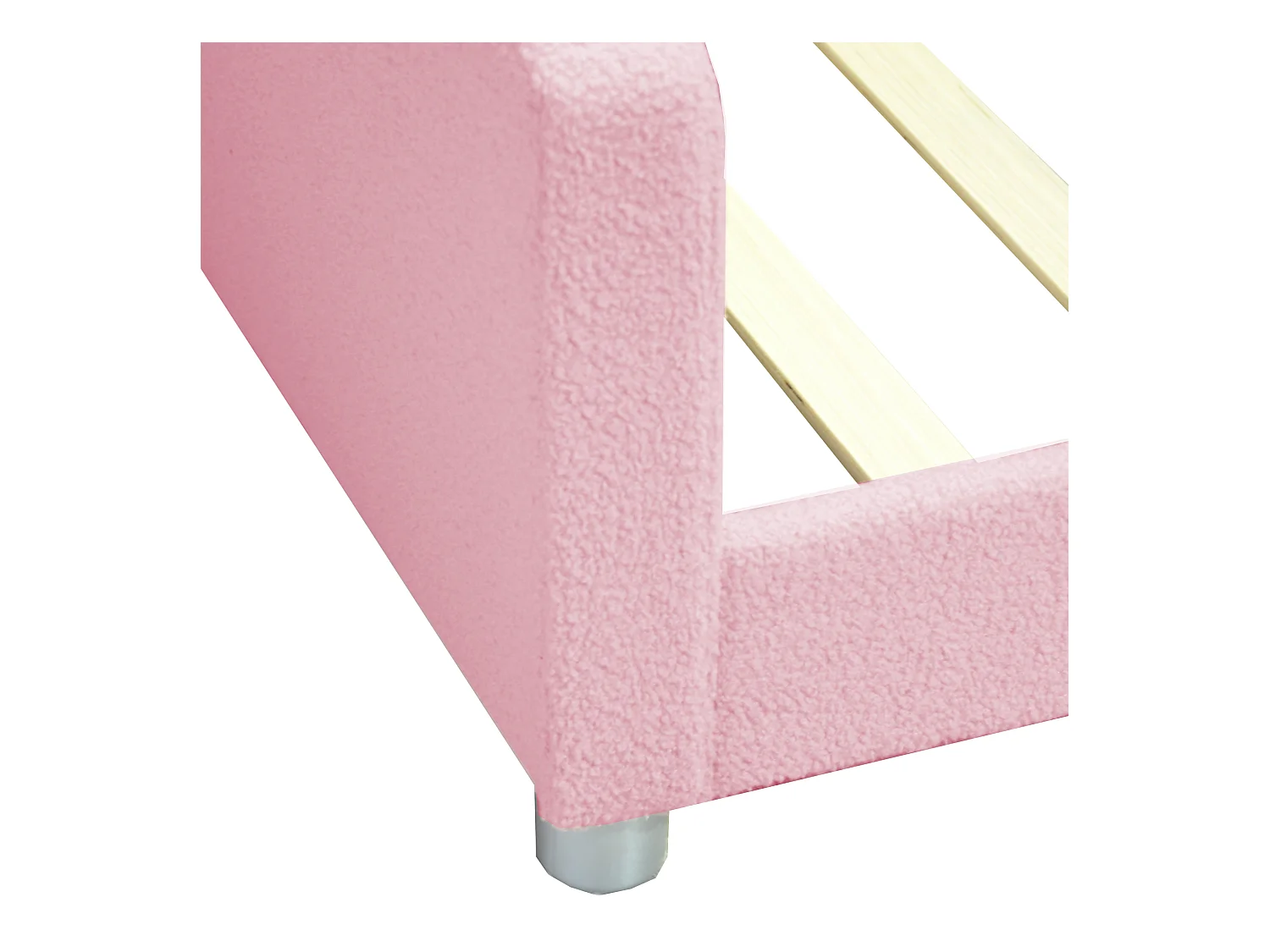Multifunctioneel gestoffeerd bed 90*200cm, bedframe slaapbank van teddystof, zacht bed met rugleuning en armleuningen, roze