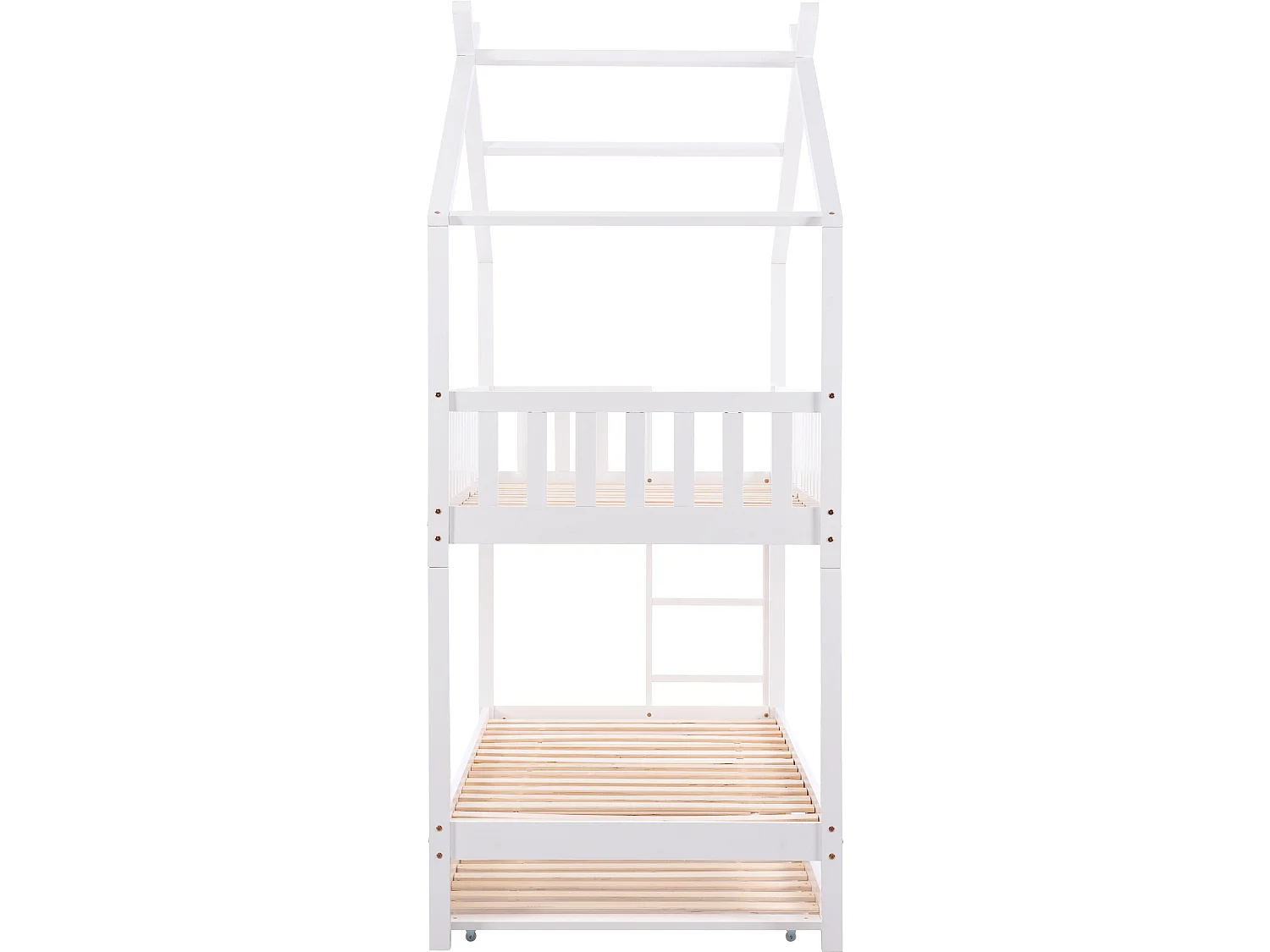 Lit enfant multifonctionnel avec design compact, extensible et en bois de pin massif - blanc