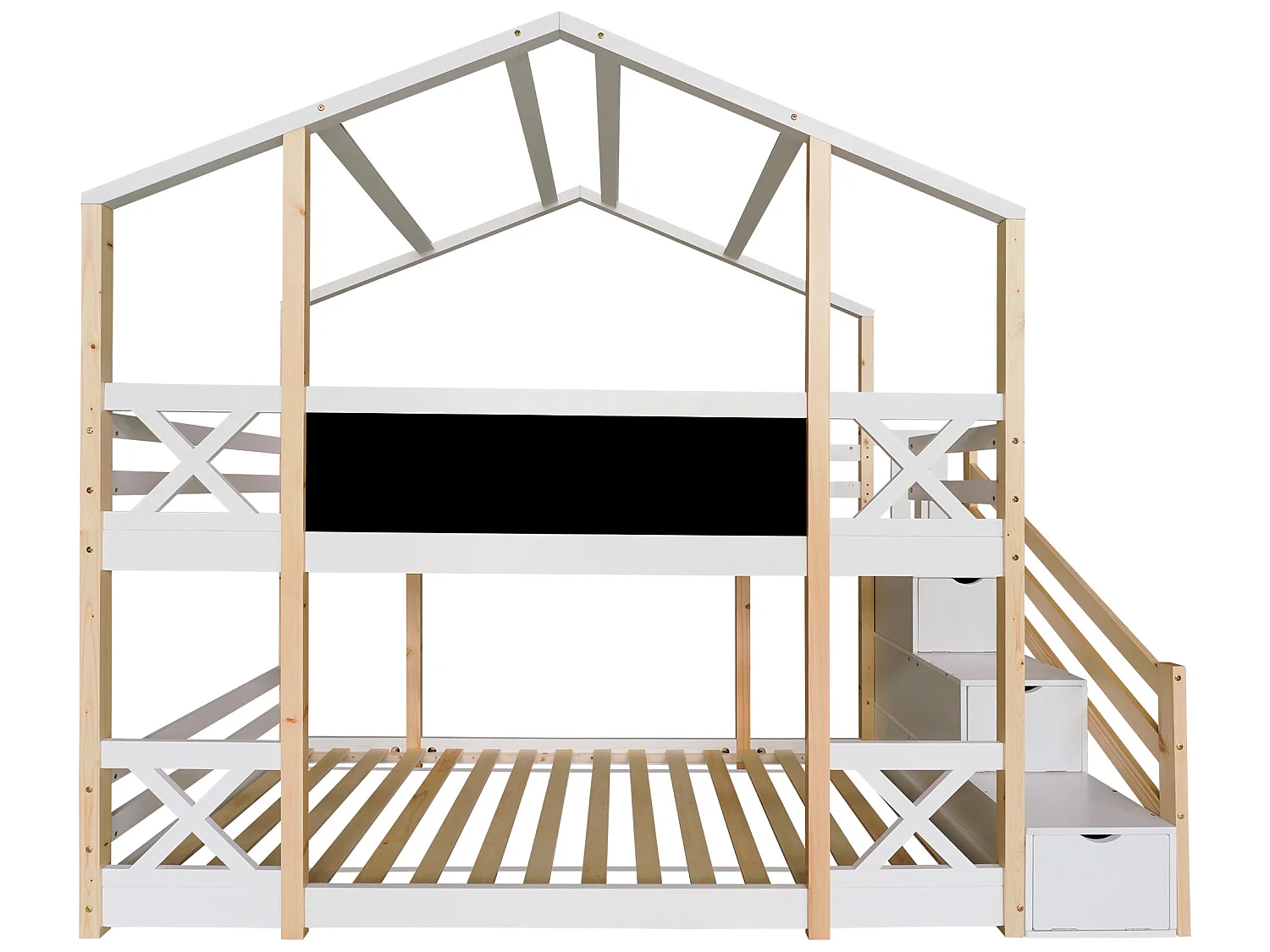 Lit pour enfants avec grenier holistique 90 x 200 cm blanc