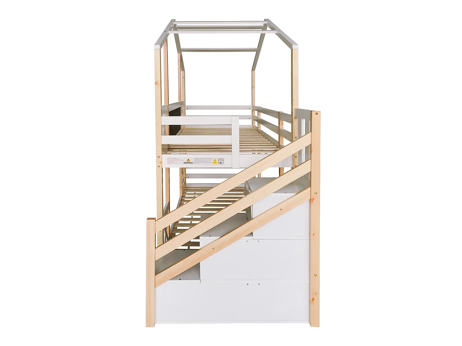 Lit pour enfants avec grenier holistique 90 x 200 cm blanc