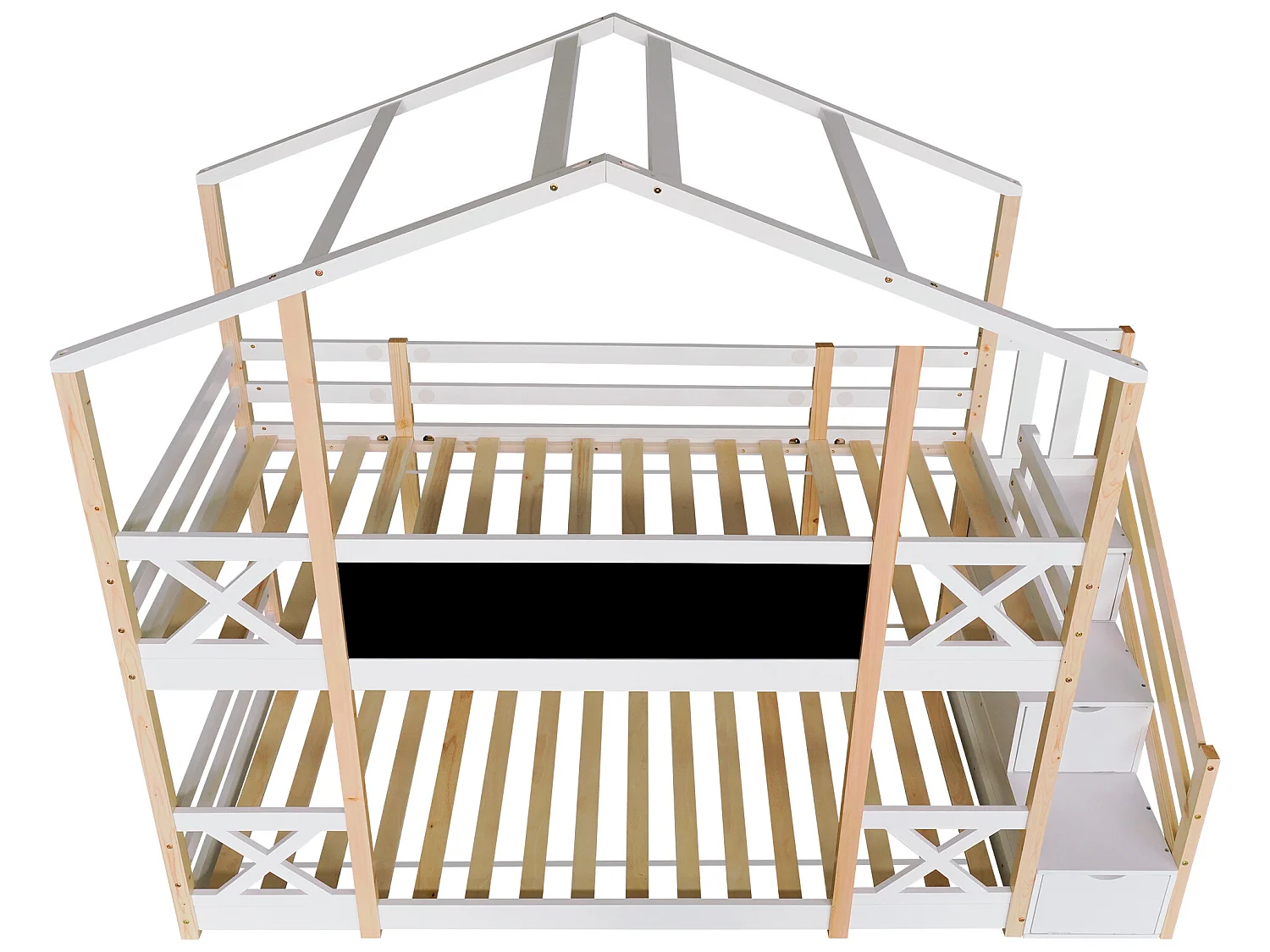 Lit pour enfants avec grenier holistique 90 x 200 cm blanc