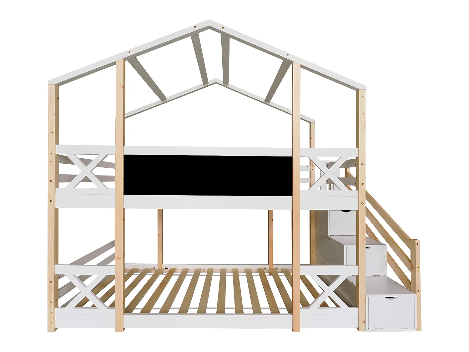 Lit pour enfants avec grenier holistique 90 x 200 cm blanc
