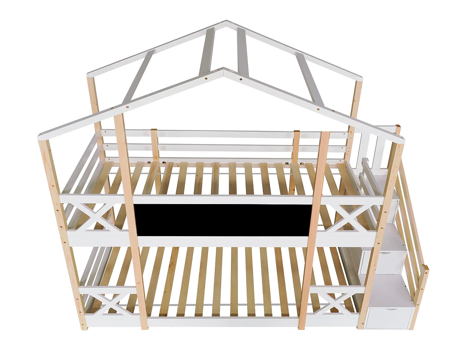 Lit pour enfants avec grenier holistique 90 x 200 cm blanc