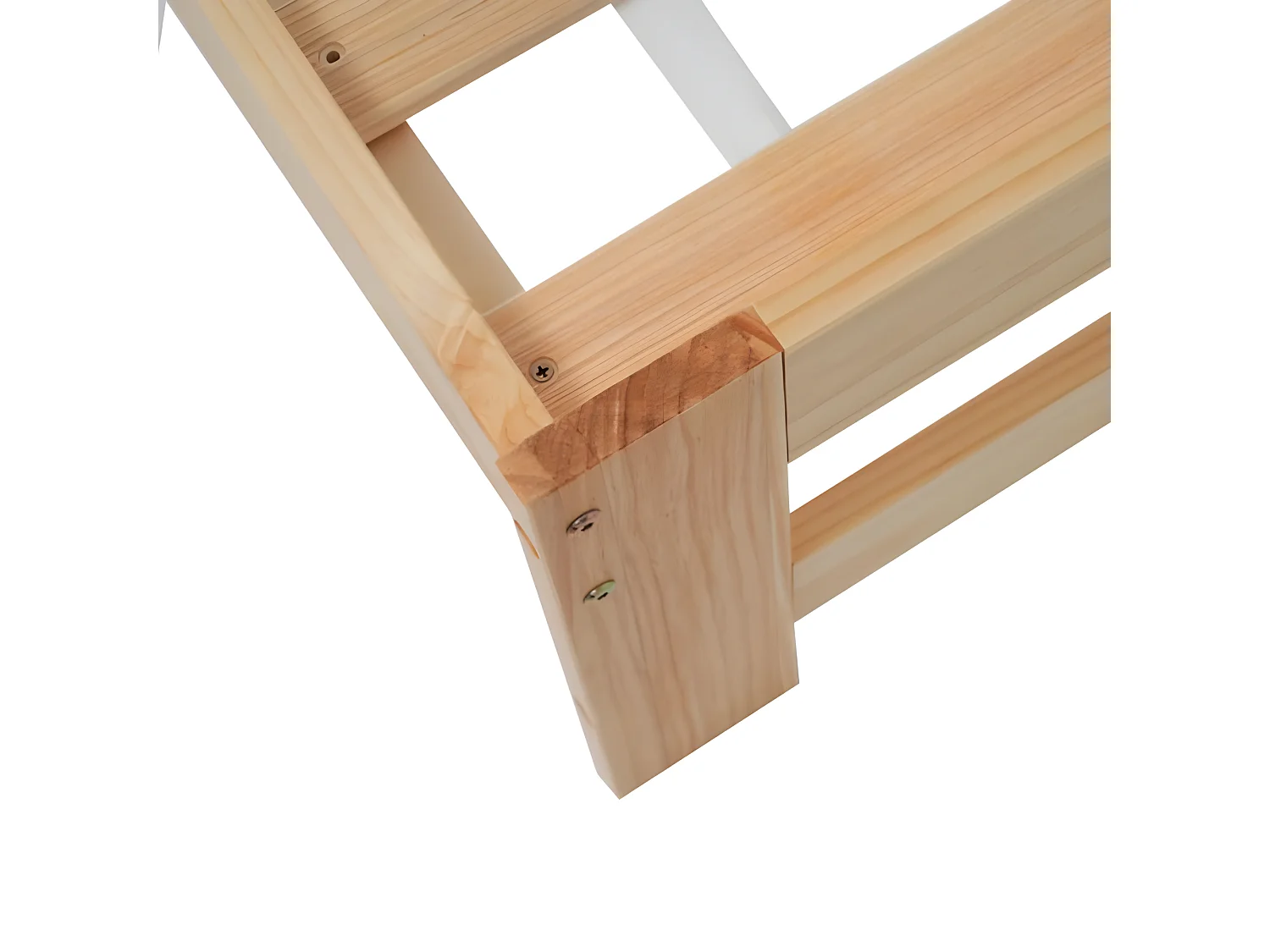 Cama de madera maciza, cama doble, natural, 140x200 cm