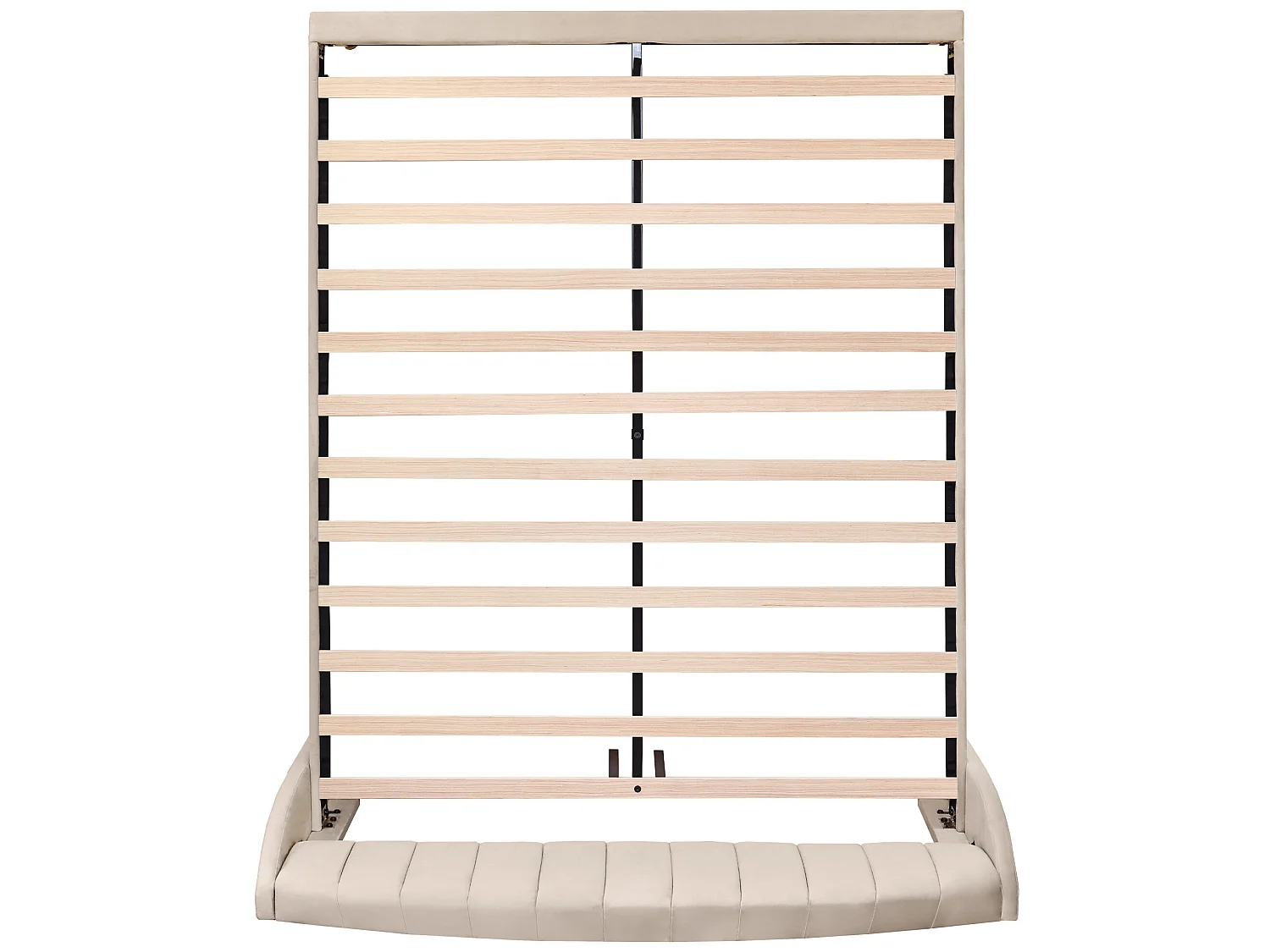 Cama con somier y cabecero, cama para adultos y jóvenes, soporte de madera, fácil montaje, terciopelo, beige 160*200