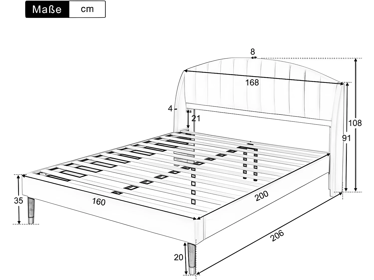 Cama con somier y cabecero, cama para adultos y jóvenes, soporte de madera, fácil montaje, terciopelo, beige 160*200