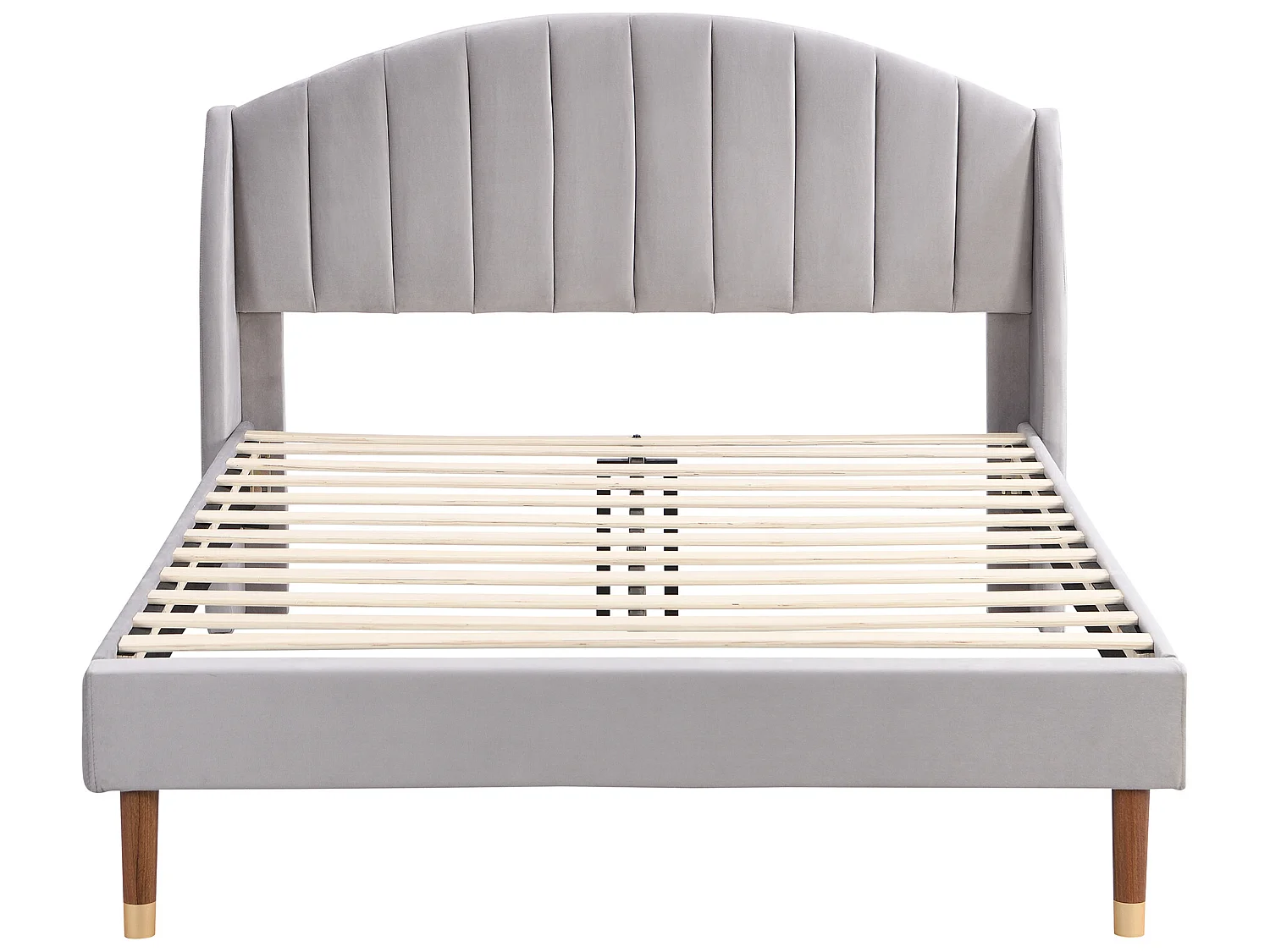 Lit avec sommier à lattes et tête de lit, lit pour adultes et adolescents, support en bois, montage facile, velours,gris