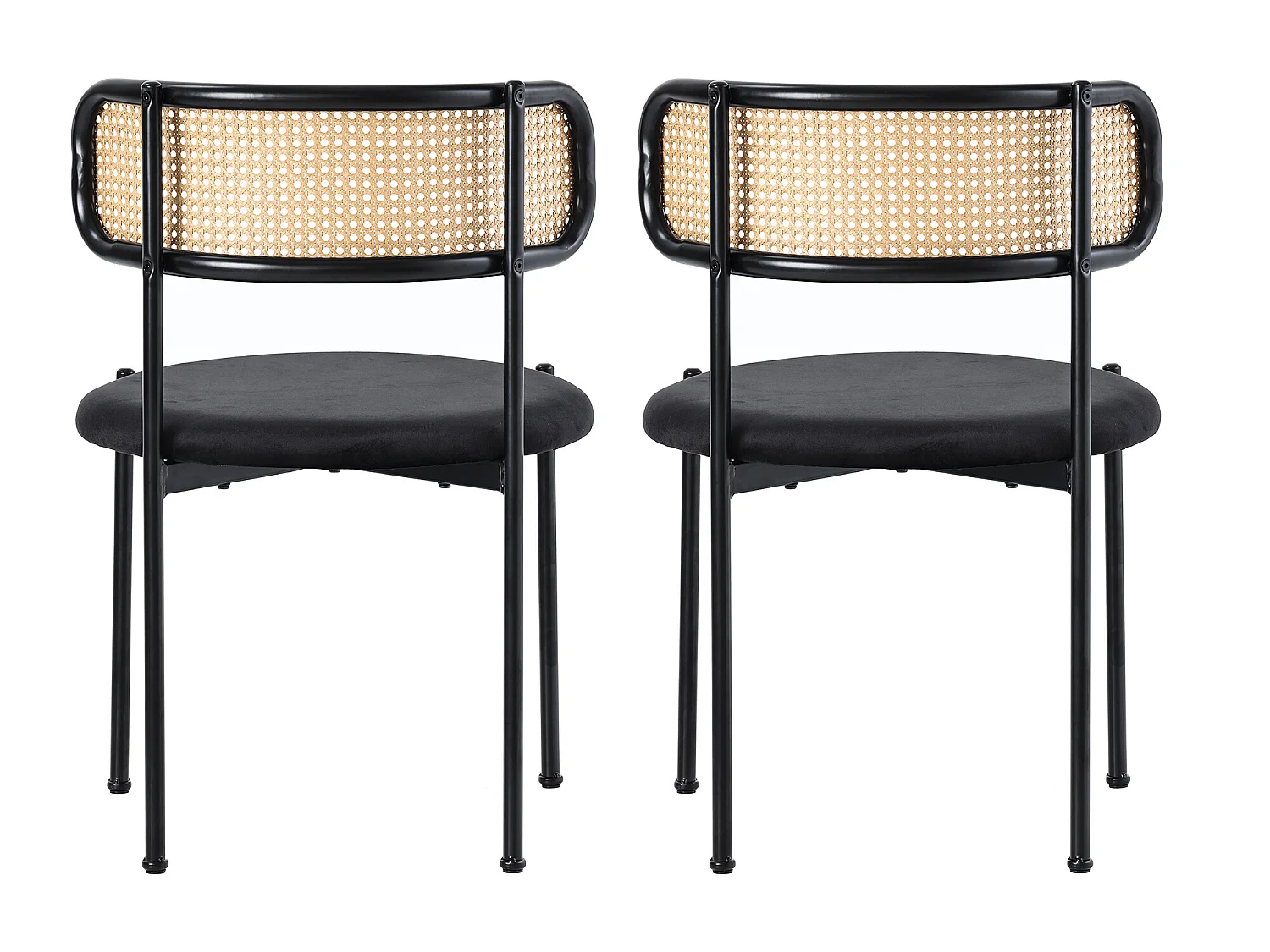 Chaise, lot de 4, chaise de loisirs moderne et simple noir