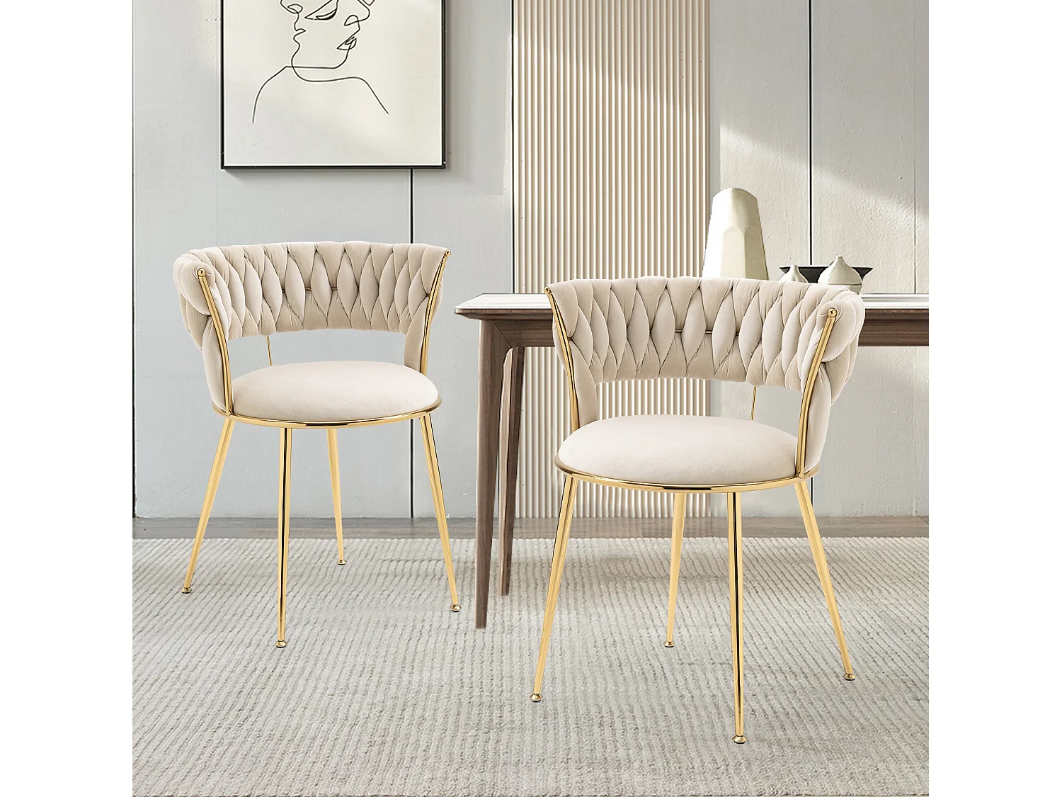 Ensemble de 2 chaises de salle à manger confortables