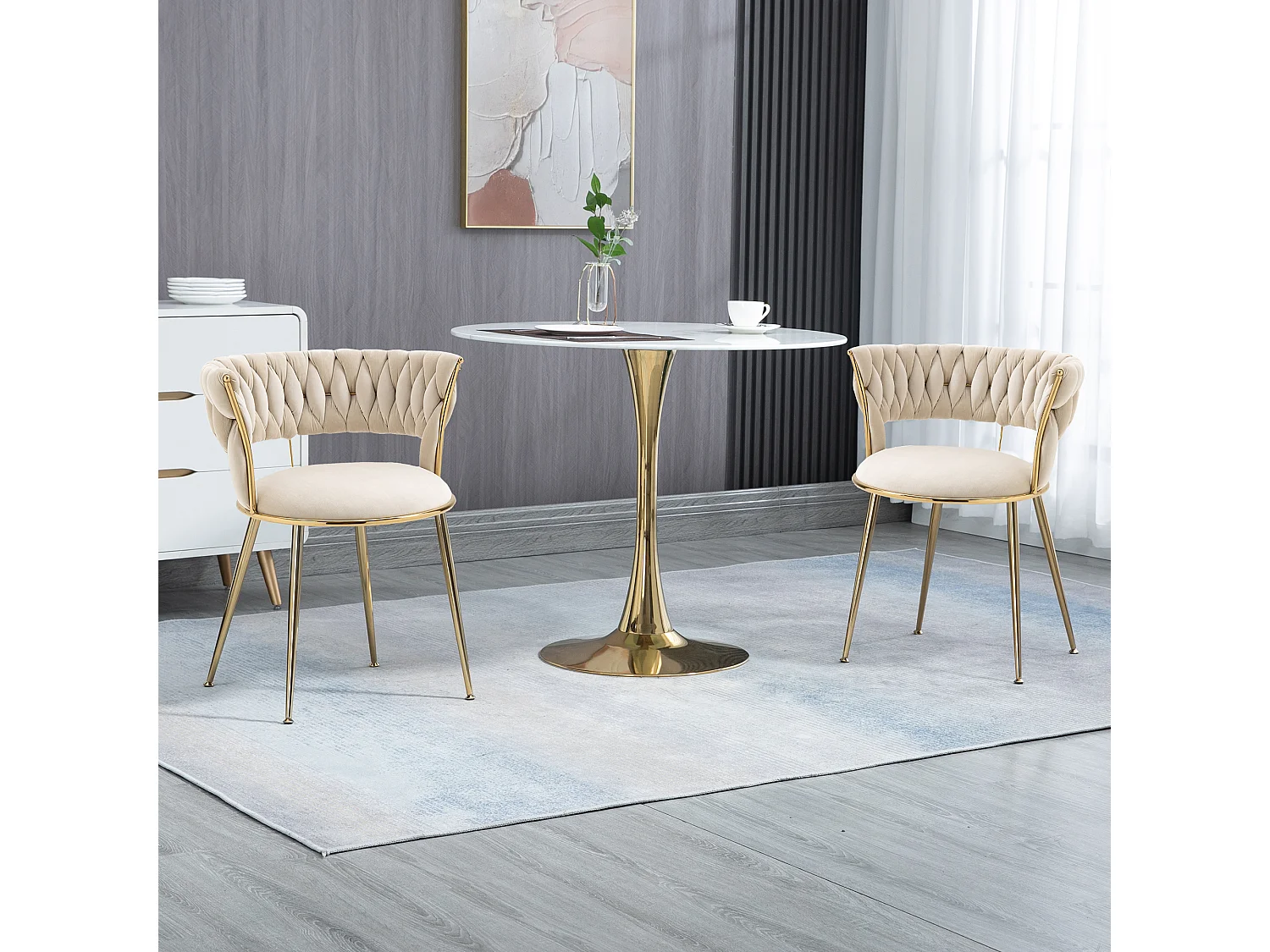 Ensemble de 2 chaises de salle à manger confortables