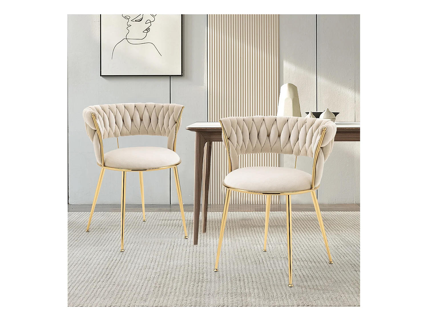 Set van 2 comfortabele eetkamerstoelen