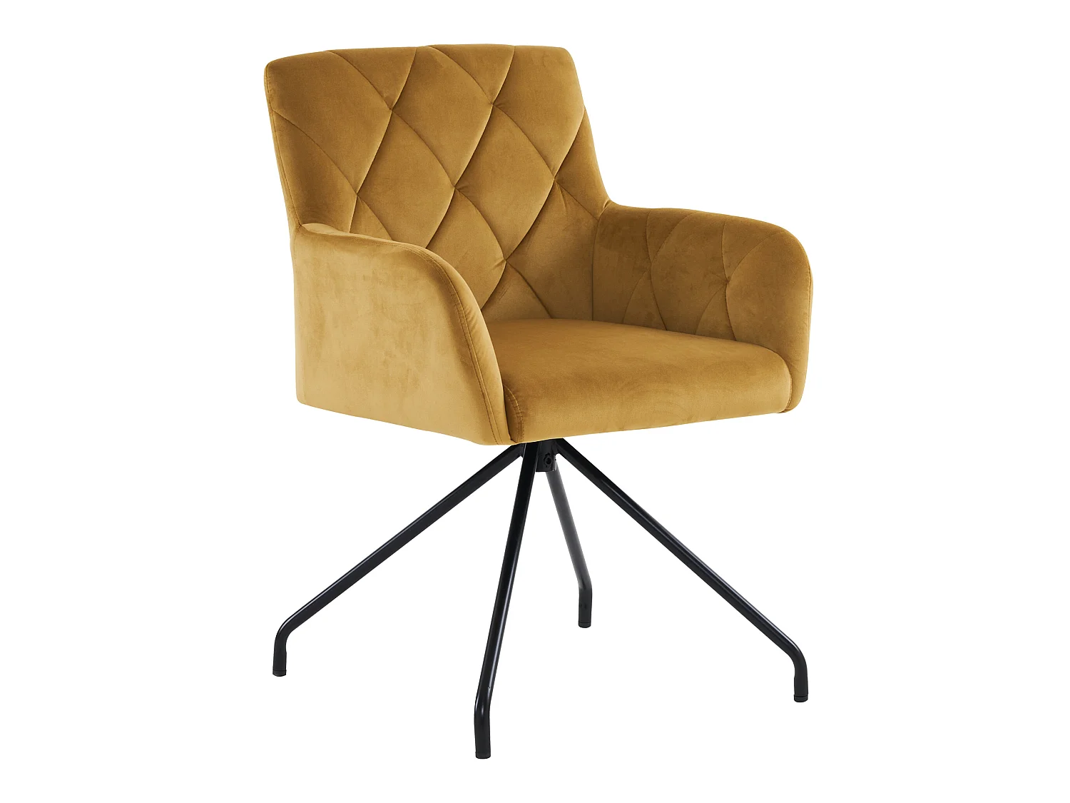 2 eetkamerstoelen met ruitpatroon, gele 4-poots gestoffeerde stoel