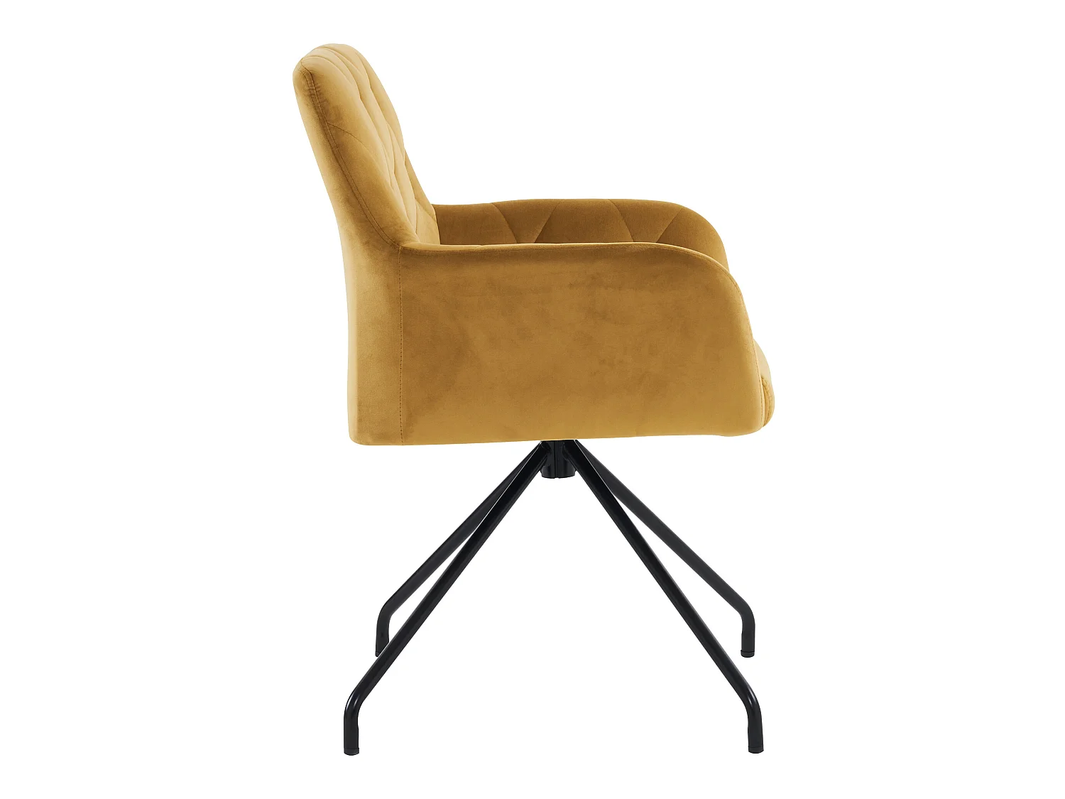 2 eetkamerstoelen met ruitpatroon, gele 4-poots gestoffeerde stoel