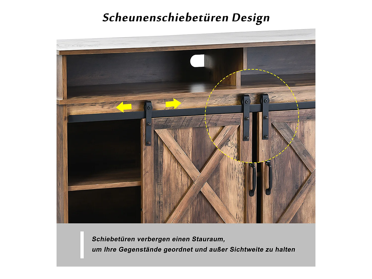 TV-meubel met klassieke schuifdeuren, planken 148 * 40 * 78 cm