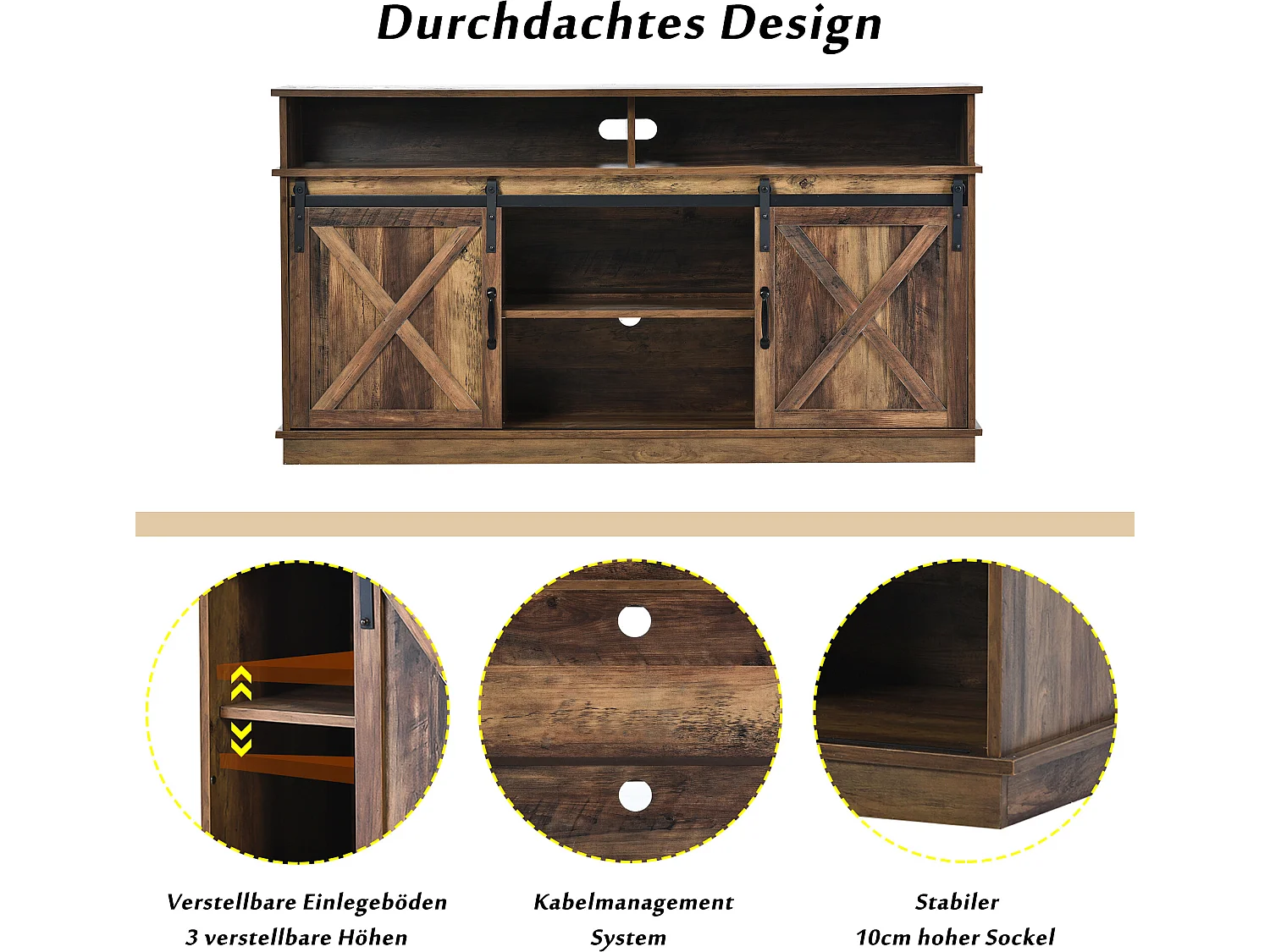 TV-meubel met klassieke schuifdeuren, planken 148 * 40 * 78 cm