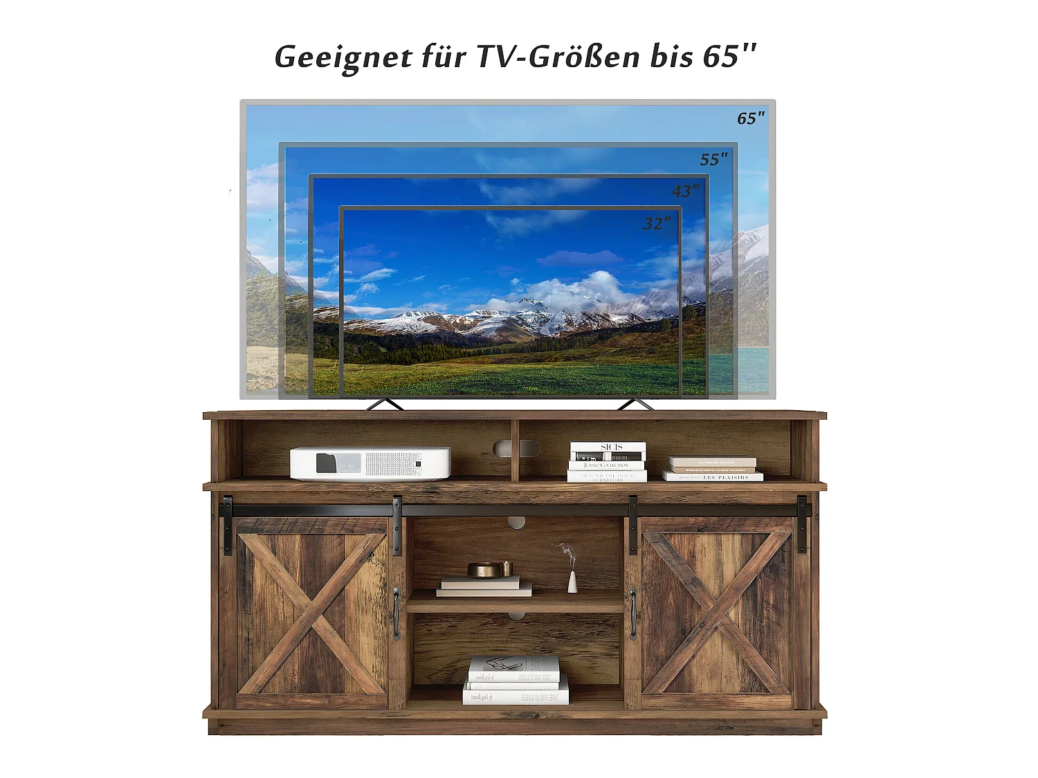 TV-meubel met klassieke schuifdeuren, planken 148 * 40 * 78 cm