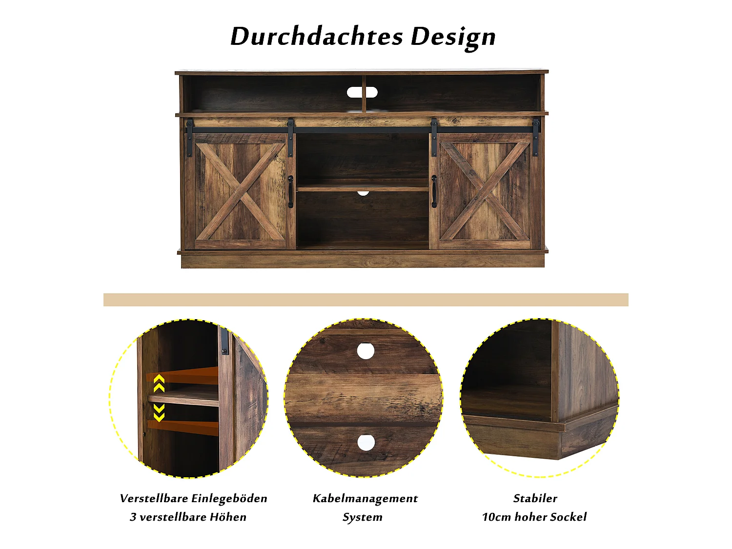 TV-meubel met klassieke schuifdeuren, planken 148 * 40 * 78 cm