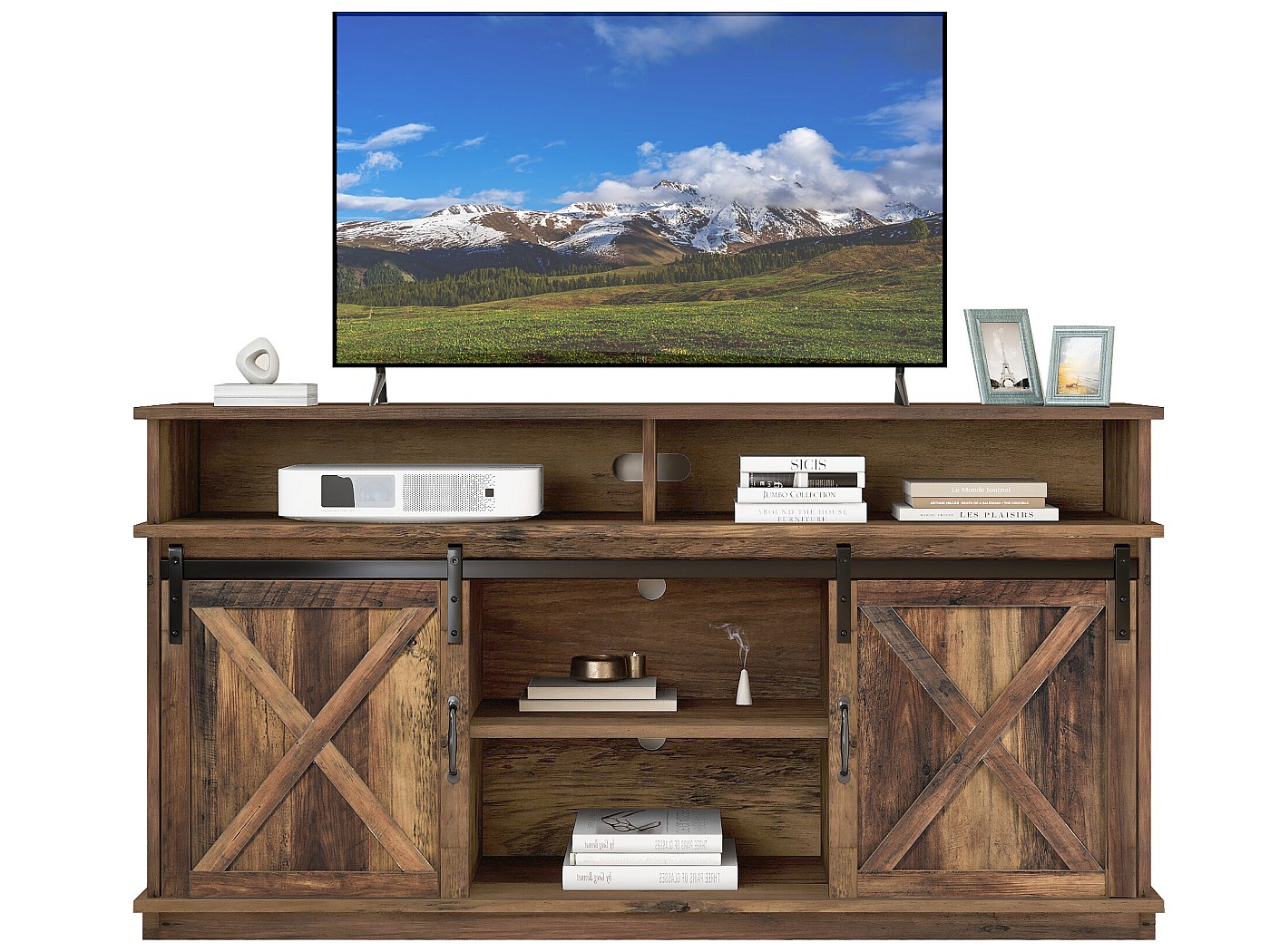 Mobile TV Furologee Con Prese E USB - Supporto Industriale Per TV Fino A 55 Pollici