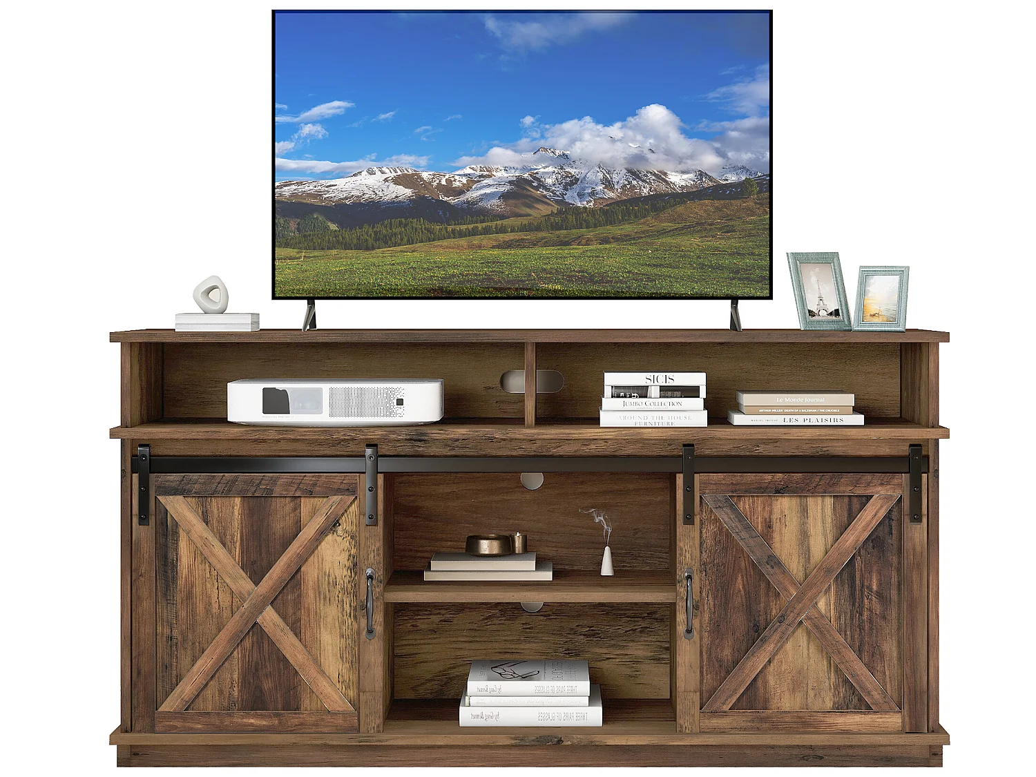 TV-meubel met klassieke schuifdeuren, planken 148 * 40 * 78 cm