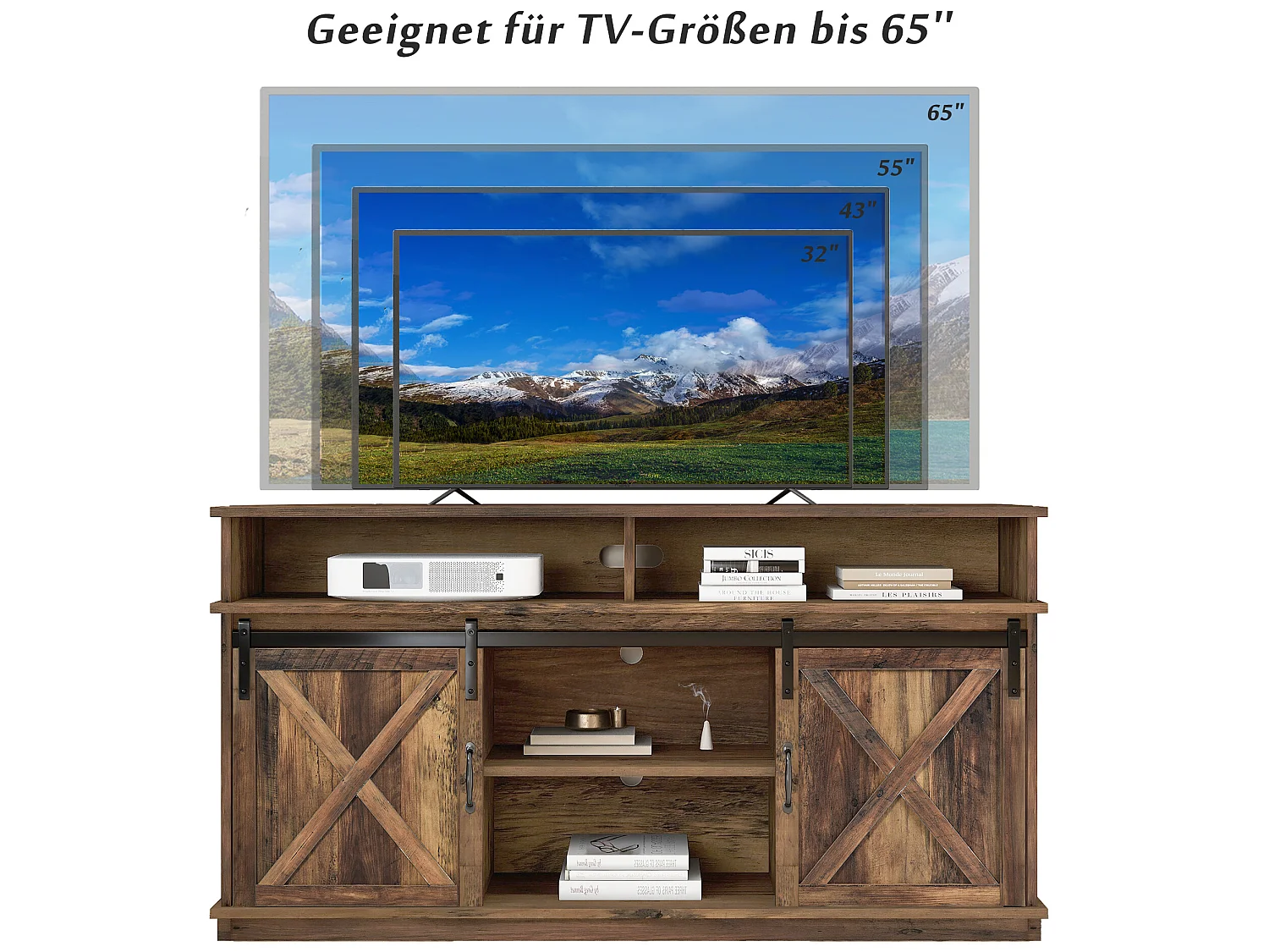 TV-meubel met klassieke schuifdeuren, planken 148 * 40 * 78 cm
