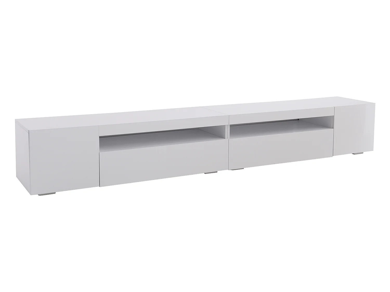 Modern wit TV-meubel met variabele LED-verlichting, eetkamer 240cm
