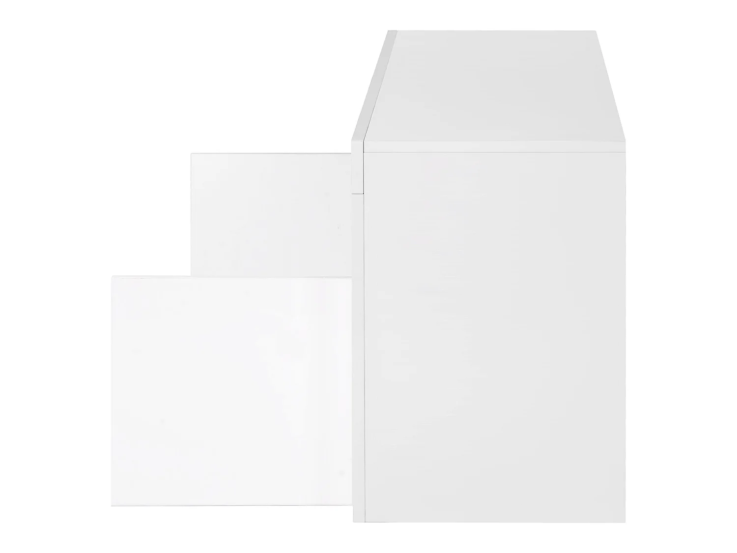 LED tv-meubel met verlichting, 2 kasten met deuren, wit