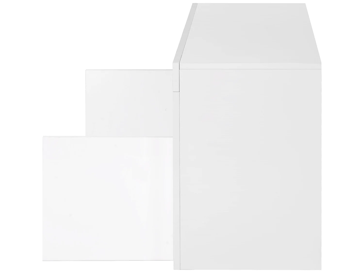 LED tv-meubel met verlichting, 2 kasten met deuren, wit