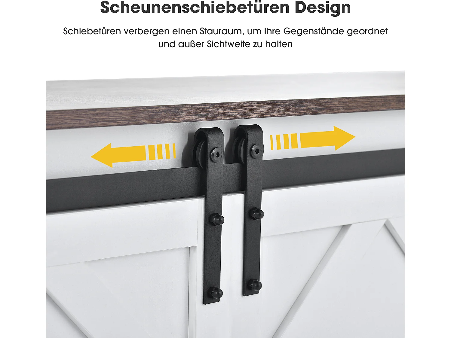 Meuble tv avec portes coulissantes et étagères réglables