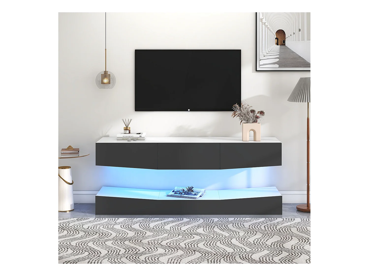 Hangend tv-meubel met LED-verlichting