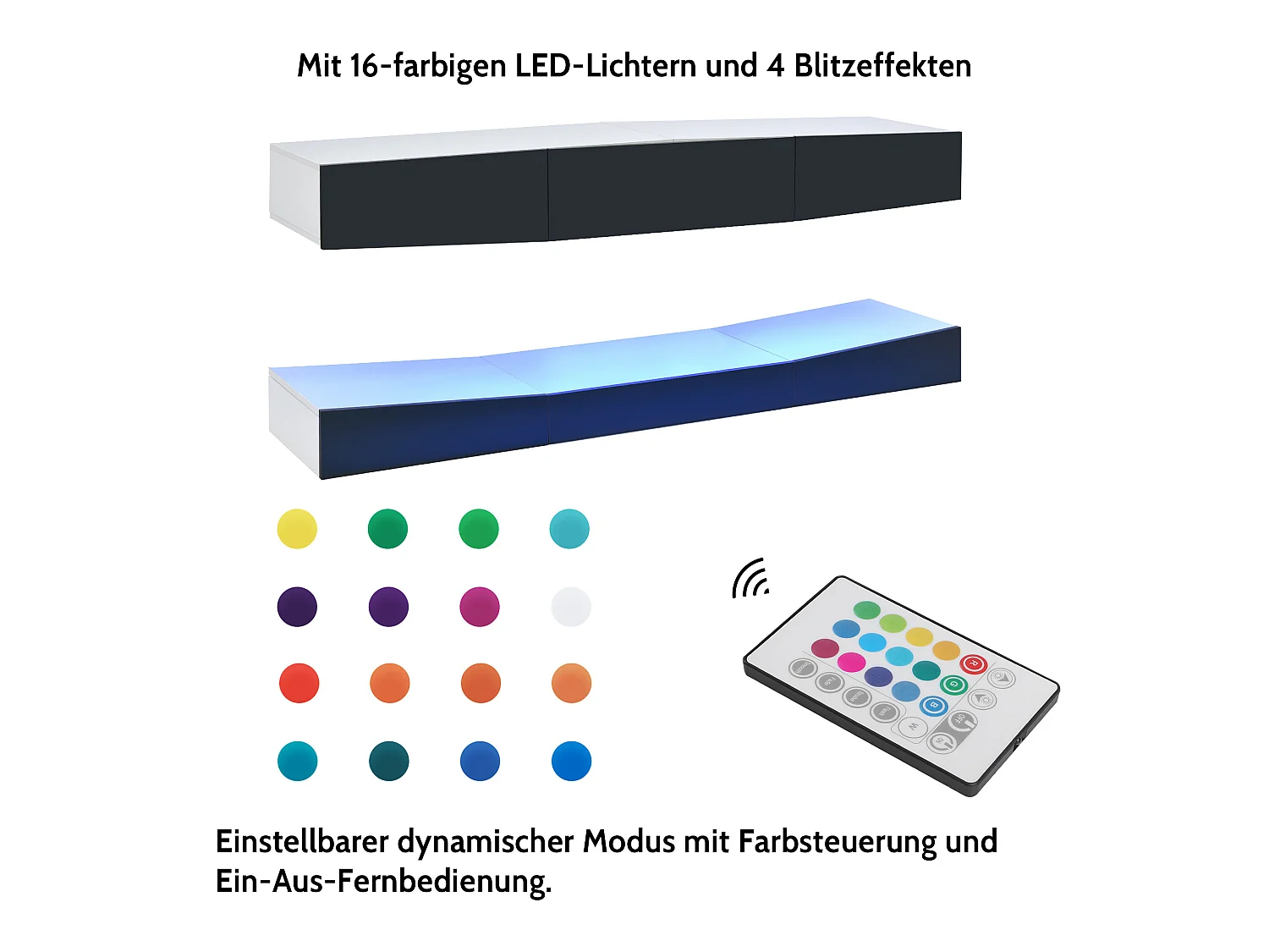 Hangend tv-meubel met LED-verlichting