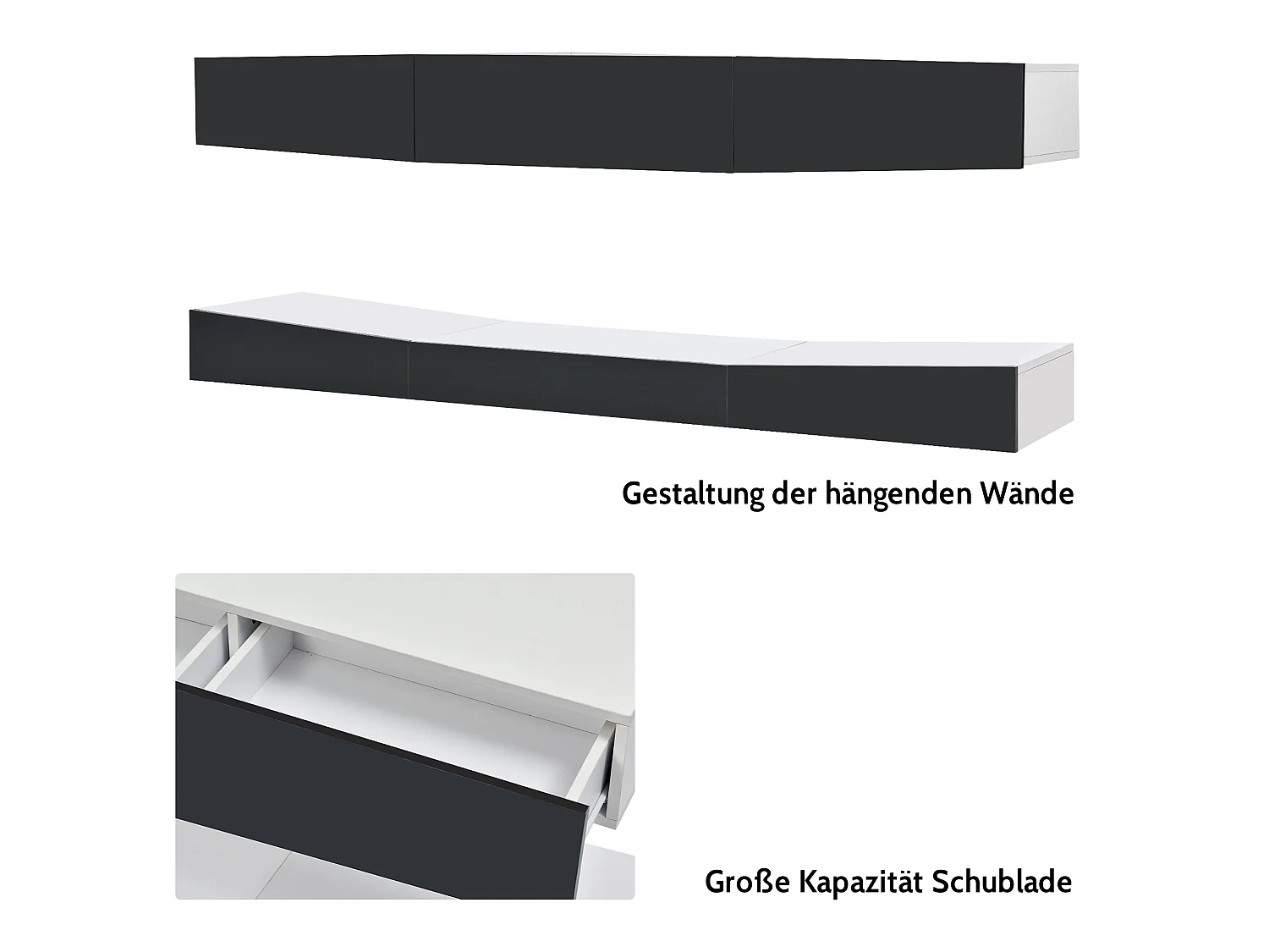 Hangend tv-meubel met LED-verlichting