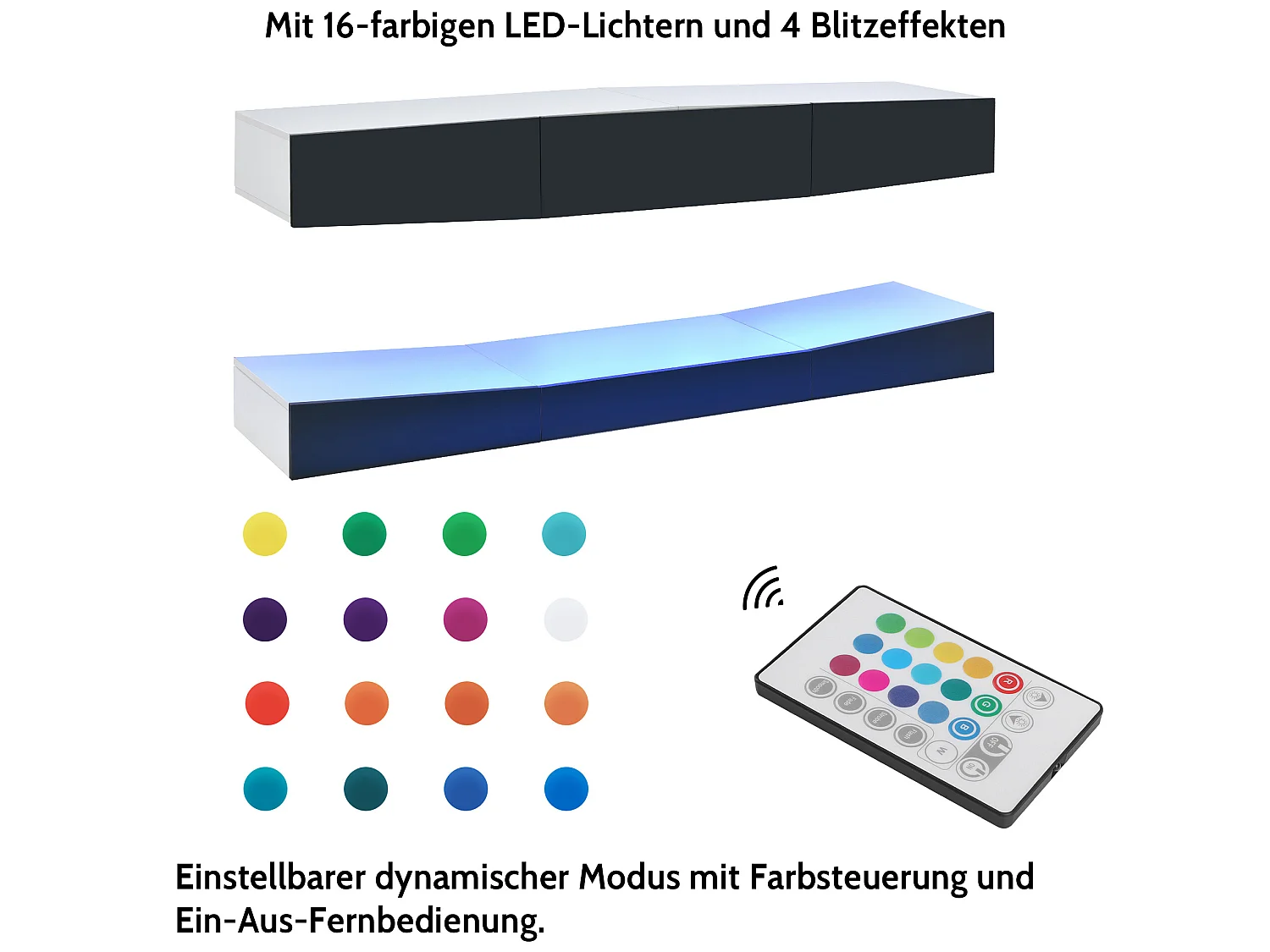 Hangend tv-meubel met LED-verlichting