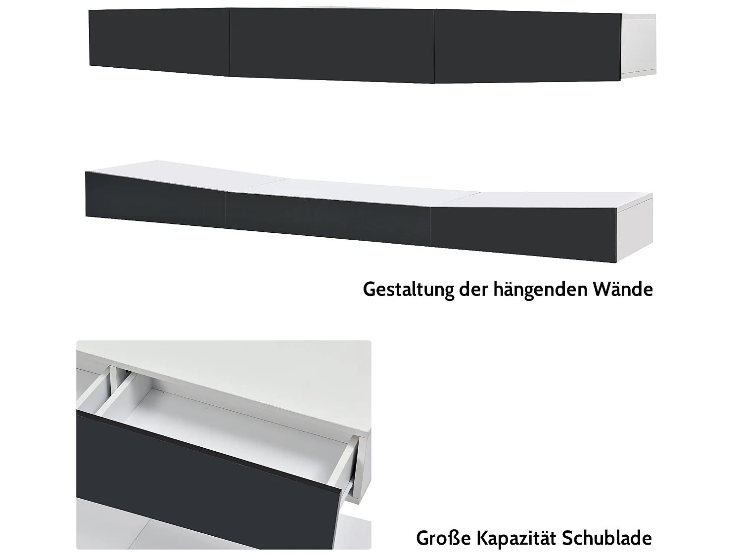 Hangend tv-meubel met LED-verlichting