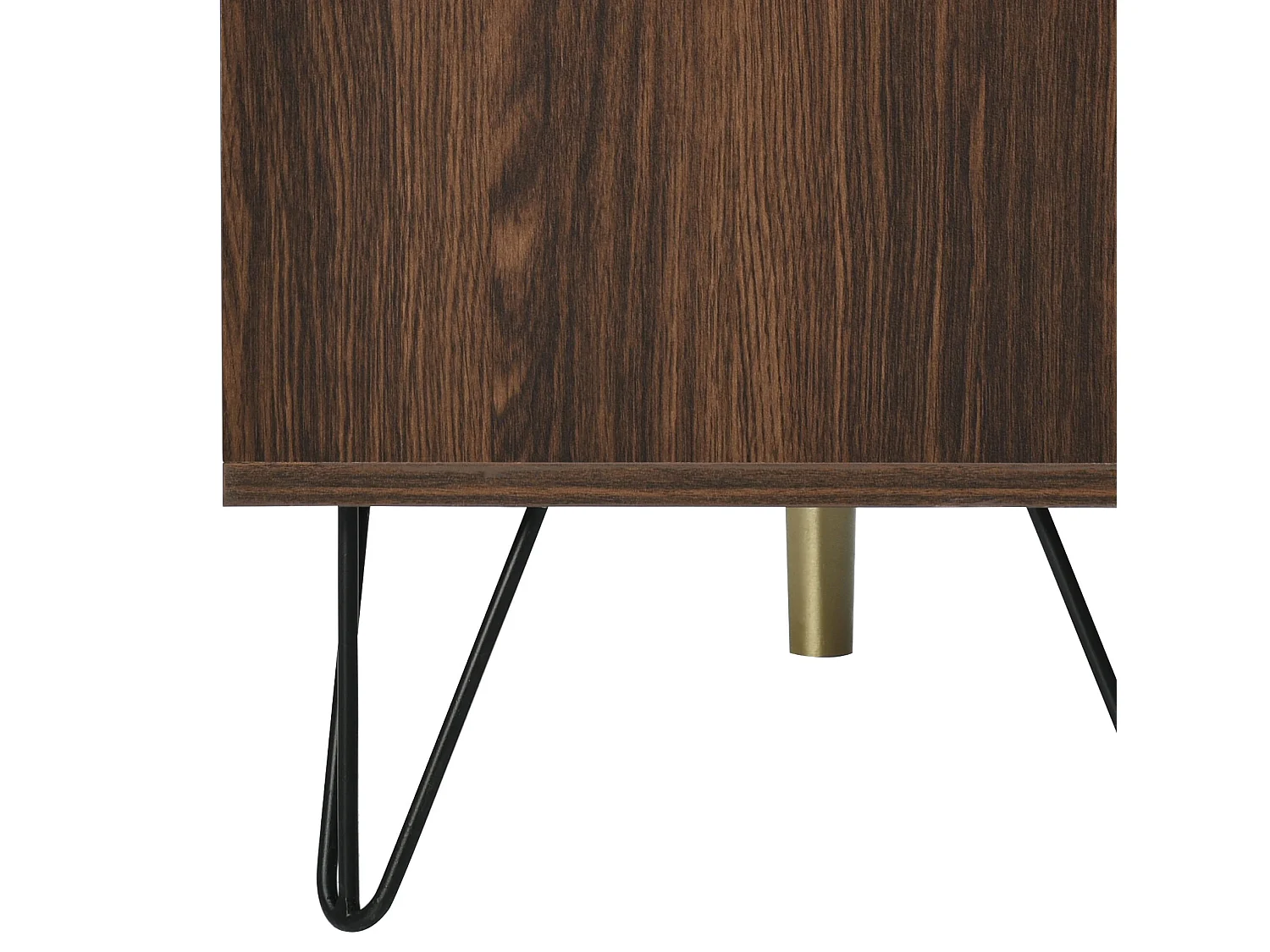 Elegante mueble TV con dos puertas en chapa de madera maciza natural