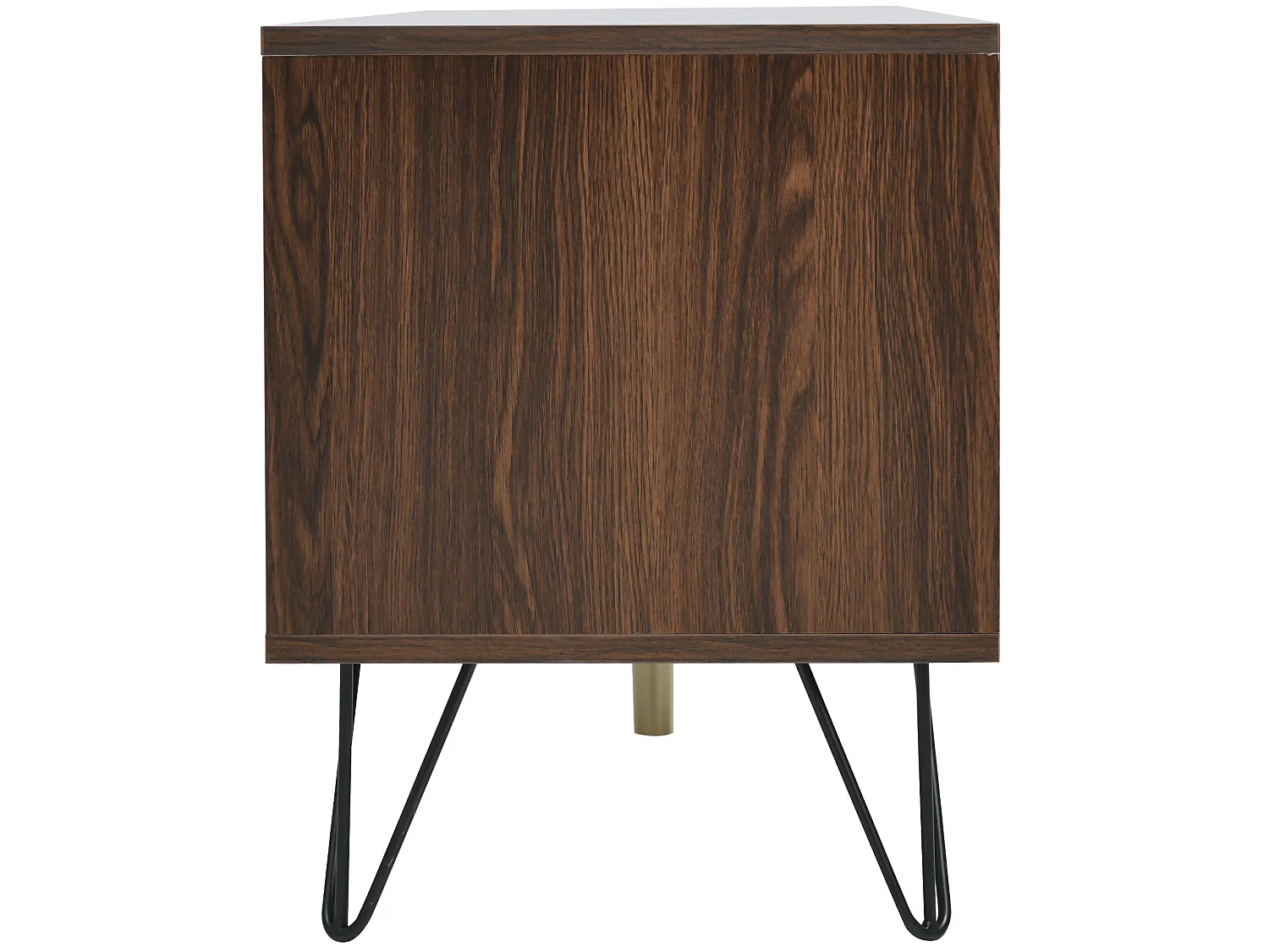 Elegante mueble TV con dos puertas en chapa de madera maciza natural