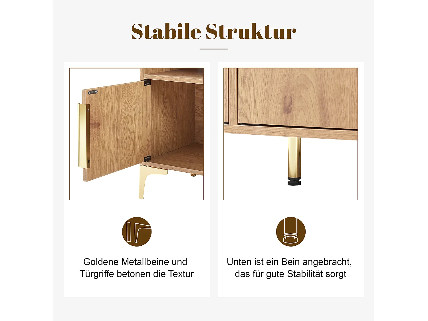 Meuble tv 4 portes avec 2 étagères ouvertes, support tv, 147 x 40 x 64 cm