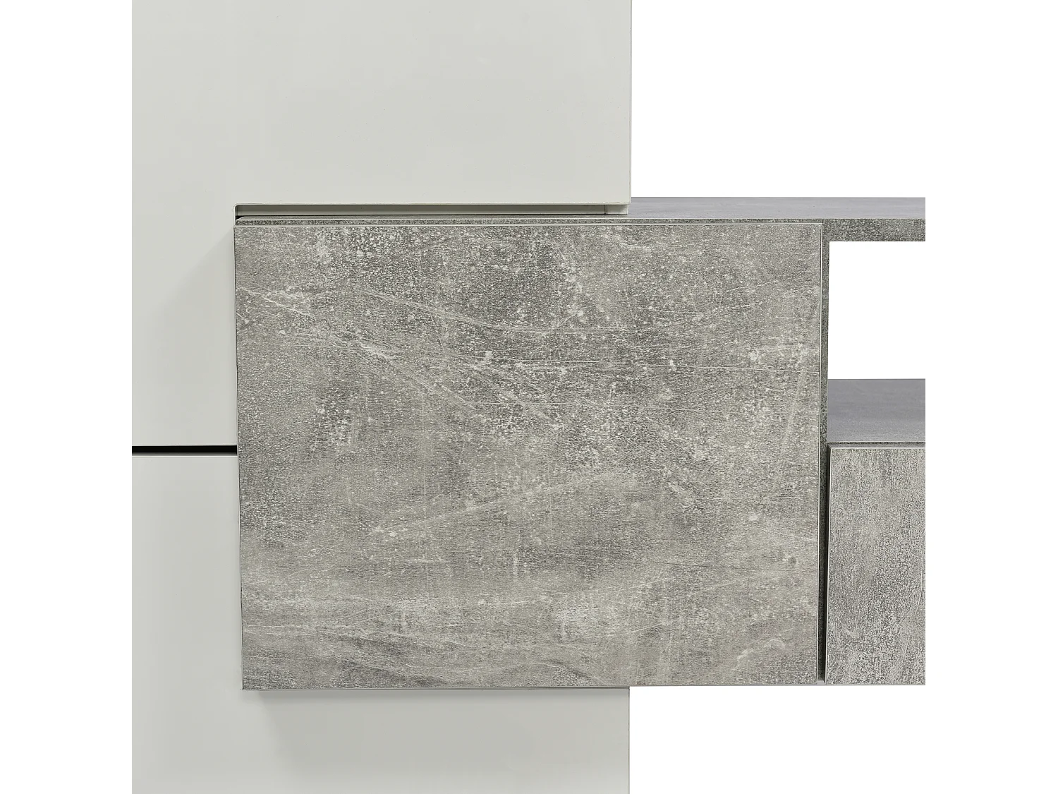 Elegante mobile porta TV, 200 cm, laccato bianco, illuminazione a LED