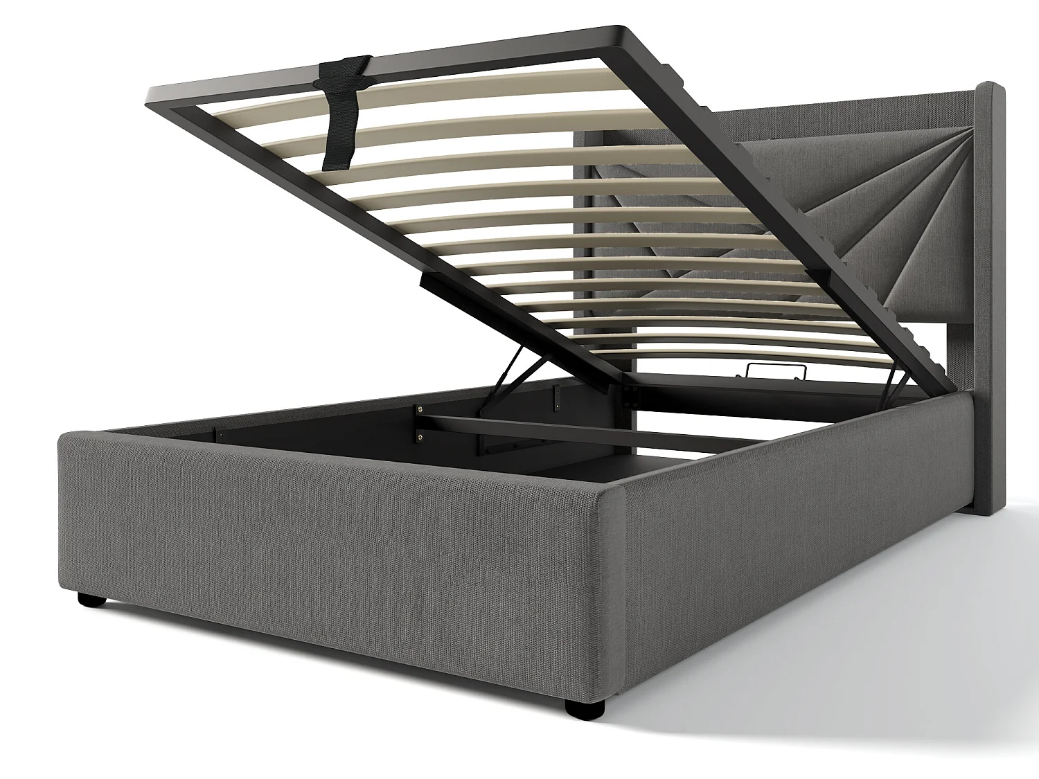 Lit confortable avec espace de rangement, chargeur usb type c et tête de lit