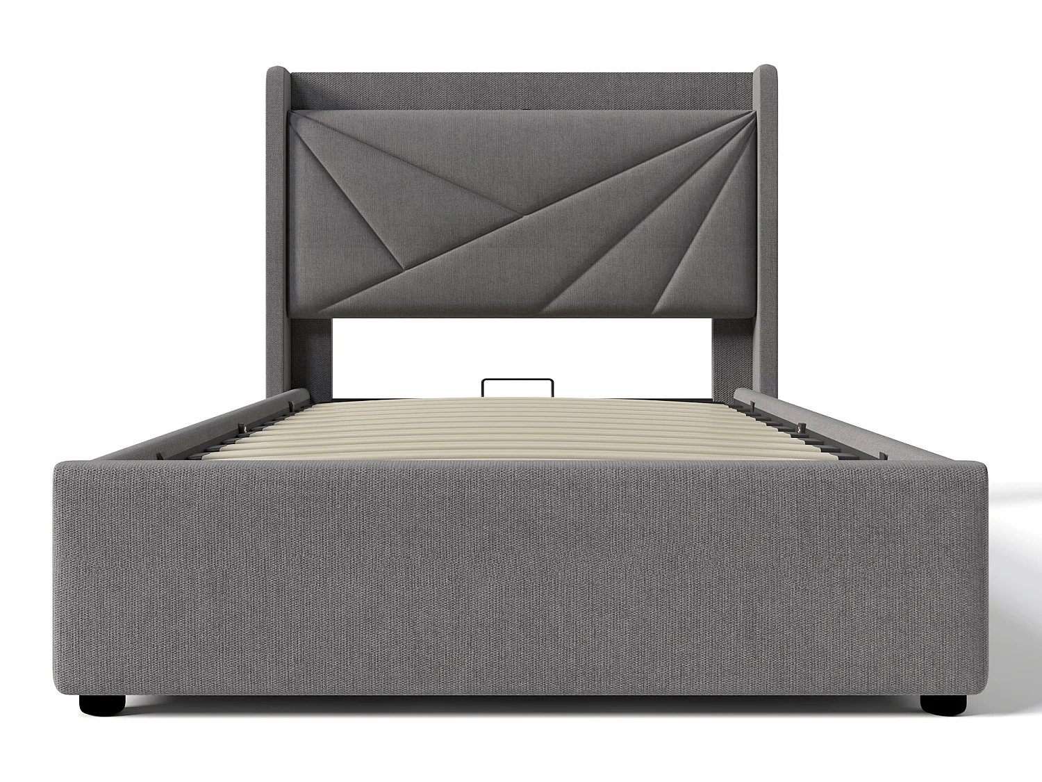 Lit confortable avec espace de rangement, chargeur usb type c et tête de lit