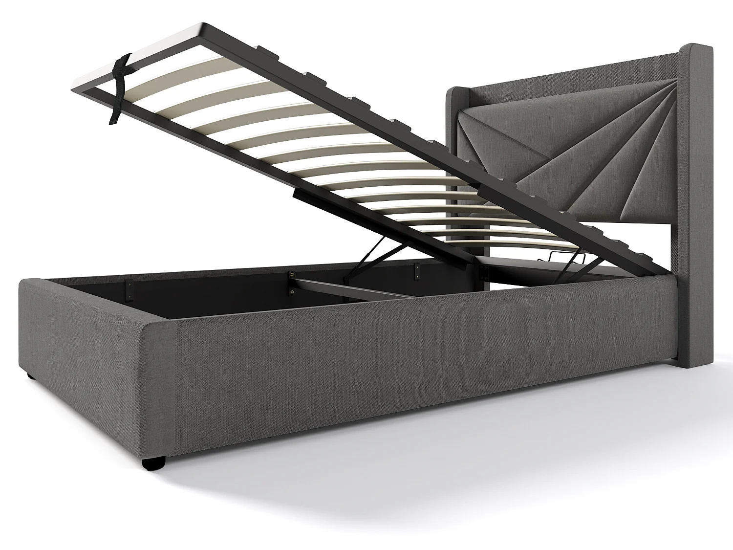 Lit confortable avec espace de rangement, chargeur usb type c et tête de lit