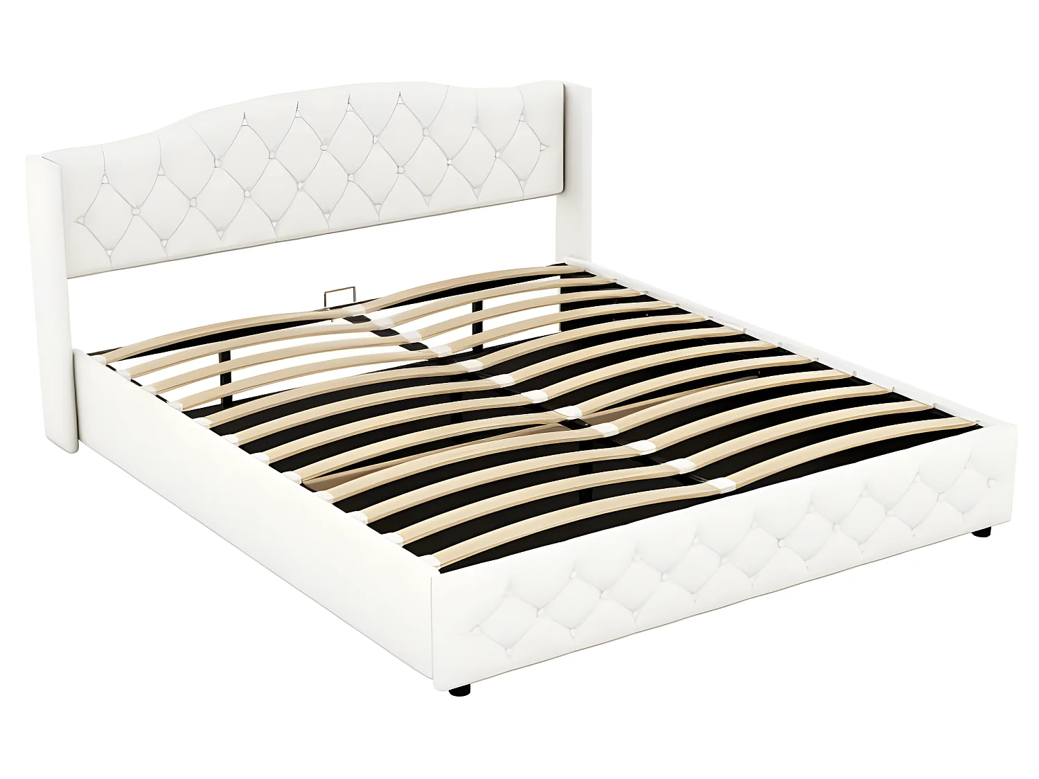 Multifunctioneel bed 180 x 200 met hydraulische opbergruimte, wit