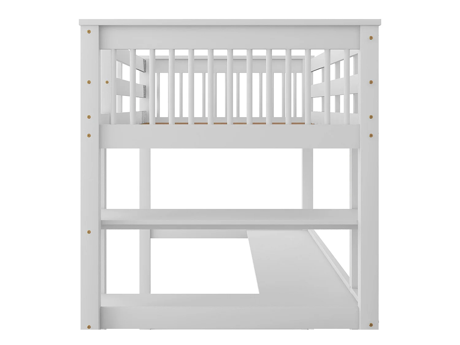 Lit mezzanine pour enfants avec rangements et bureau intégré, blanc, 90 x 200cm