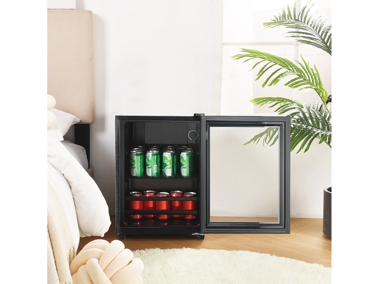 55-l-Kompaktkühlschrank mit 3-l-Gefrierfach und 52-l-Kühlschrank