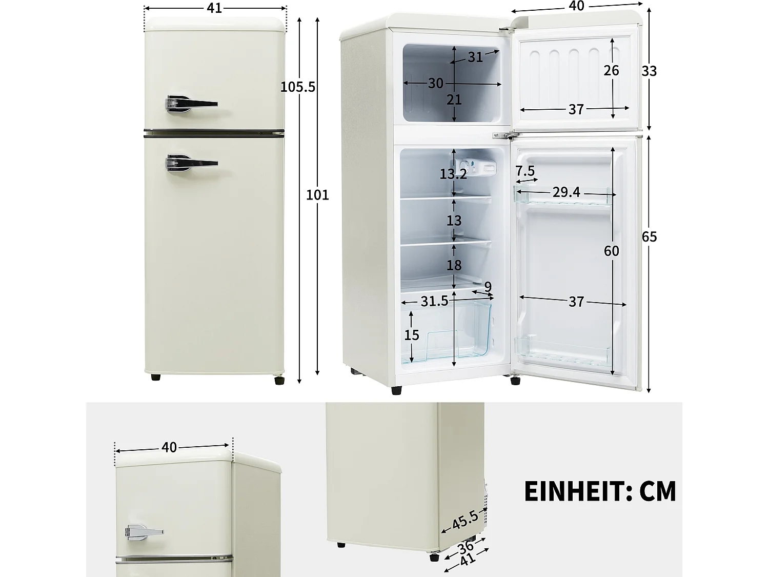 Frigorifero retrò con congelatore