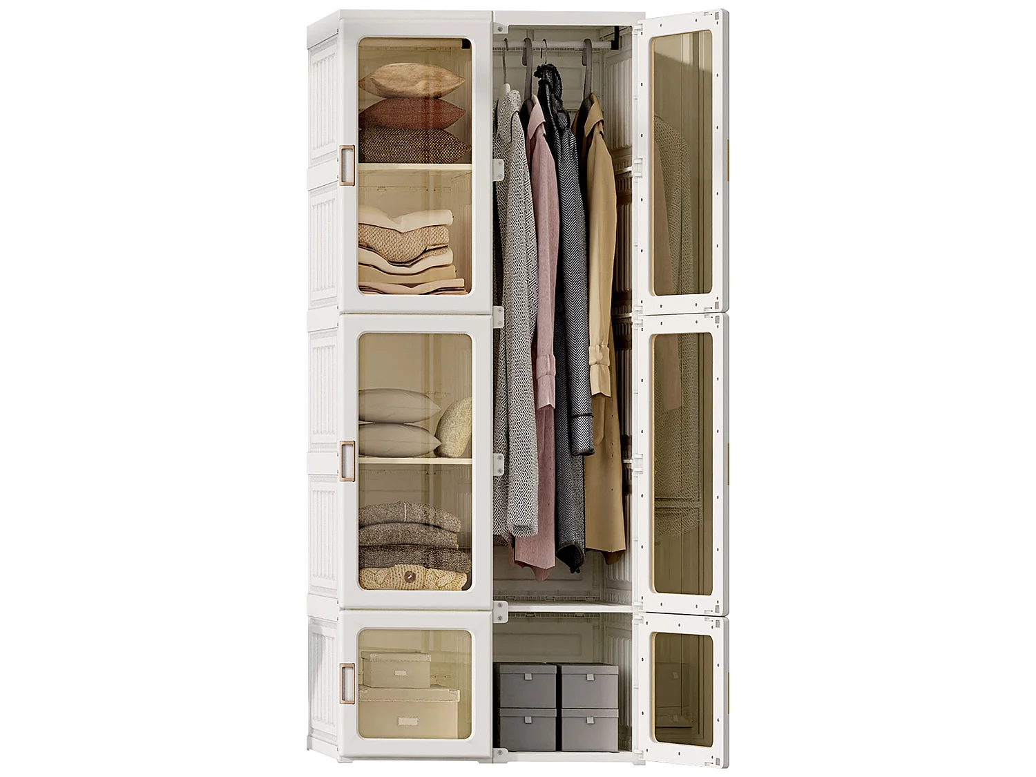 Armoire portable pour chambre, blanc