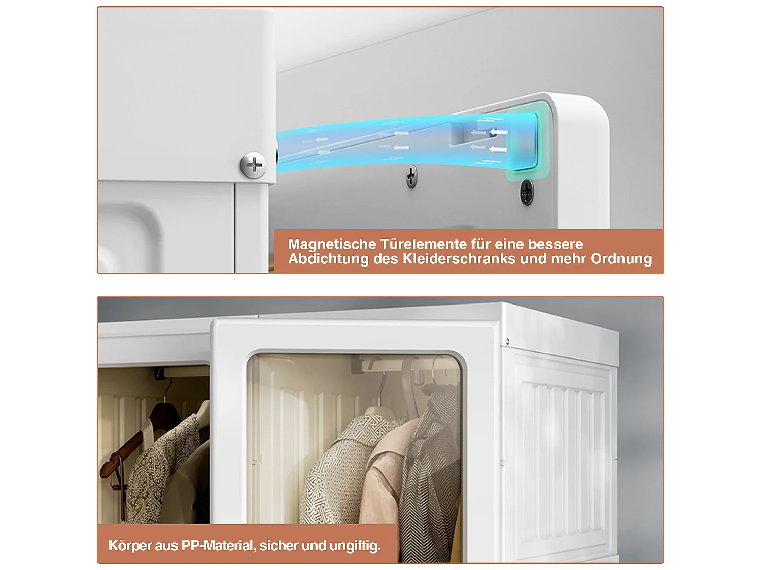 Armoire portable pour chambre, blanc