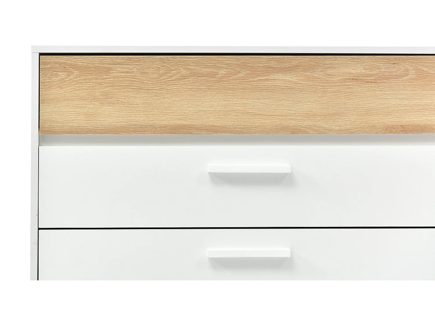 Wit dressoir met 3 laden, ladekast aan de zijkant