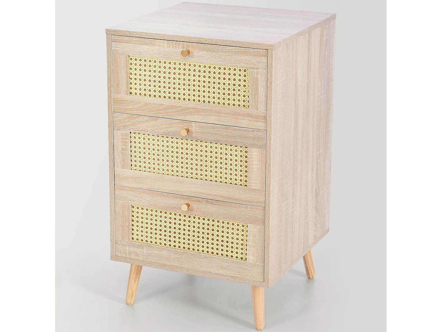 Dressoir - ladekast met 3 laden, in eikenhout - h79,5/l48,6/d48,5 cm
