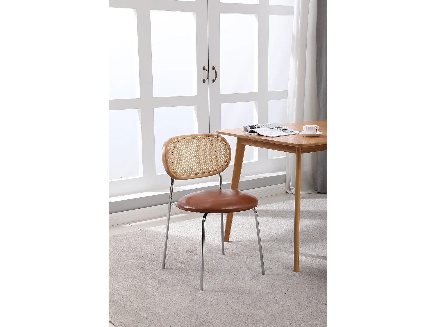 Rotan eetkamerstoel - set van 2 keukentafelstoelen