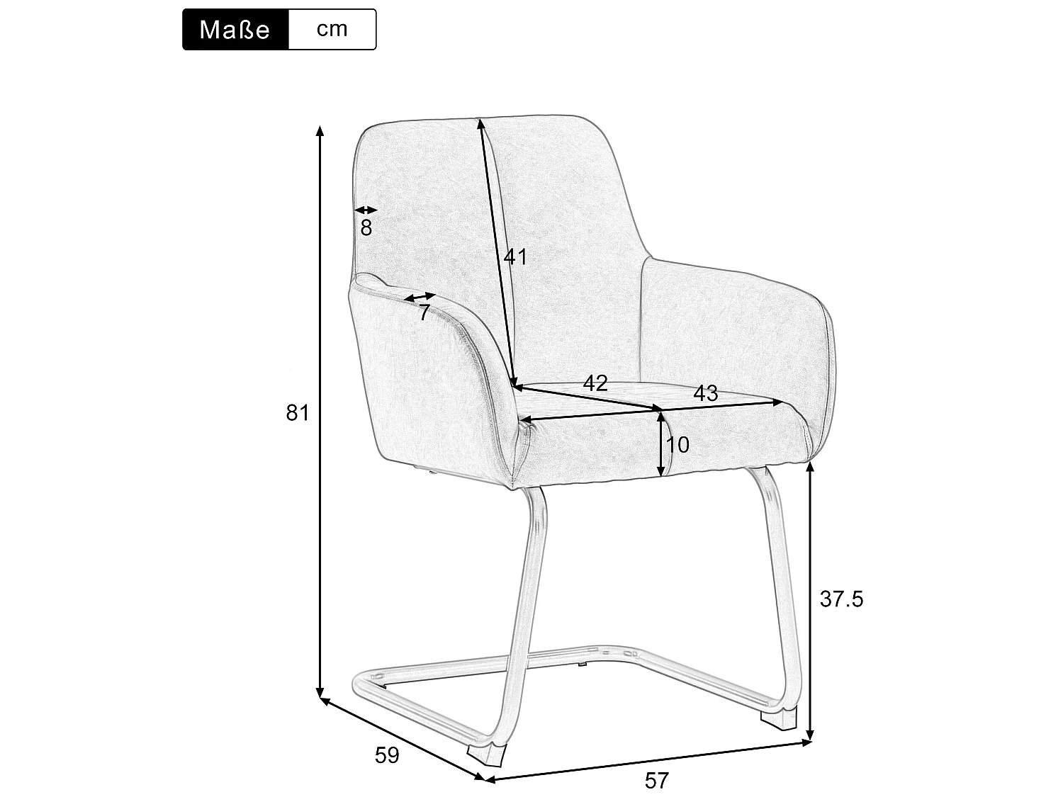 Ensemble de 6 chaises modernes grise